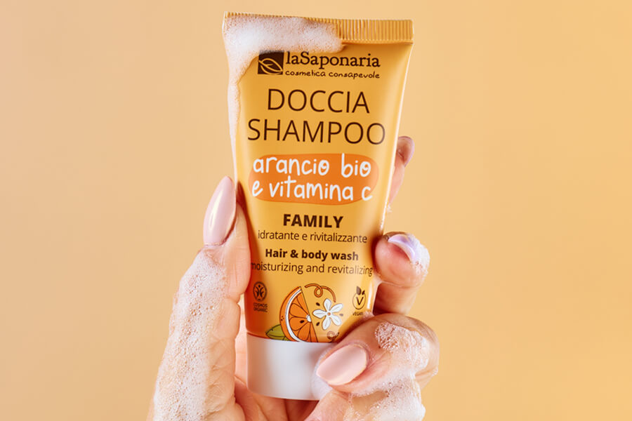 Doccia Shampoo Family Arancio Bio e Vitamina C – Travel Size 30ml